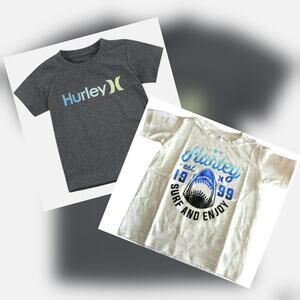 Hurley Boys 2 Piece T Shirt Set Boys Size 4 Shark & Logo